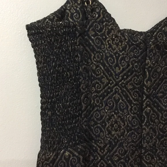 Betsey Johnson Black and Gold Mini Dress - Picture 4 of 6